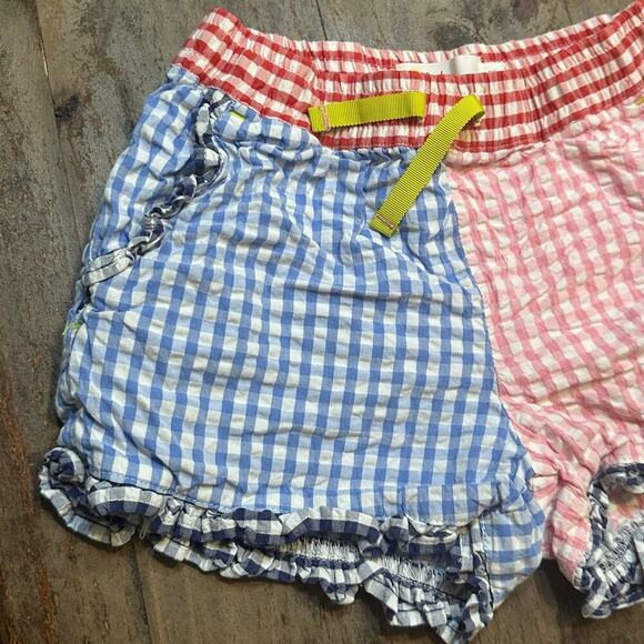 Mini Boden Frill Hem Shorts - Hotchpotch Gingham Sz 5 - Picture 4 of 6